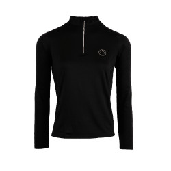 Polo de competição Montar Everly logo de cristal mangas compridas feminino Preto
