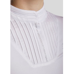 Polo de competição Montar MoRosie de manga comprida para mulher Branco Polo de competição Montar MoRosie de manga comprida para mulher Branco