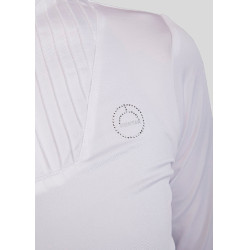 Polo de competição Montar MoRosie de manga comprida para mulher Branco Polo de competição Montar MoRosie de manga comprida para mulher Branco