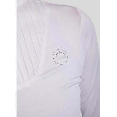 Polo de competição Montar MoRosie de manga comprida para mulher Branco Polo de competição Montar MoRosie de manga comprida para mulher Branco