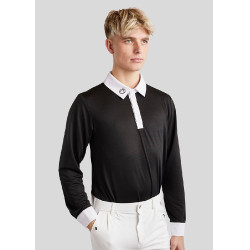 Polo de competição Montar MoWill mangas compridas feminino Preto