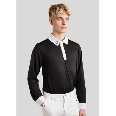 Polo de competição Montar MoWill mangas compridas feminino Preto