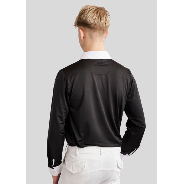 Polo de competição Montar MoWill mangas compridas feminino Preto