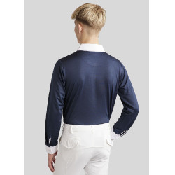 Polo de competição Montar MoWill mangas compridas feminino Marinho escuro Azul