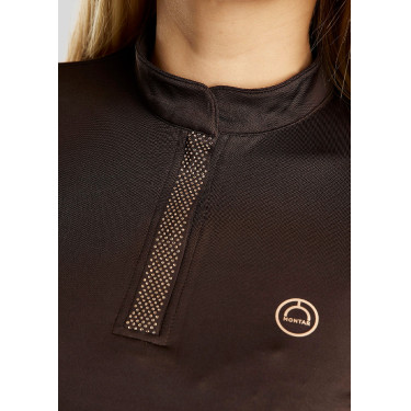 Polo de Montaria Briella de mangas compridas cristal Rose gold Curve feminino Polo de Montaria Briella de mangas compridas cristal Rose gold Curve feminino