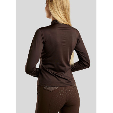 Polo de Montaria Briella de mangas compridas cristal Rose gold Curve feminino Polo de Montaria Briella de mangas compridas cristal Rose gold Curve feminino