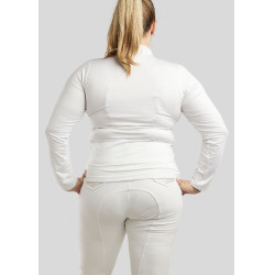 Polo de Montaria Briella de mangas compridas cristal Rose gold Curve feminino Branco