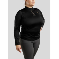 Polo de Montaria Briella de mangas compridas cristal Rose gold Curve feminino Castanho