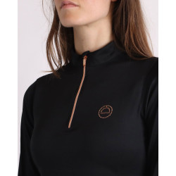 Polo de equitação Everly infantil de mangas compridas rosa dourado Polo de equitação Everly infantil de mangas compridas rosa dourado