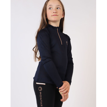 Polo de equitação Everly infantil de mangas compridas rosa dourado Marinho Azul-marinho Polo de equitação Everly infantil de mangas compridas rosa dourado Marinho Azul-marinho