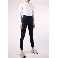 Polo de Equitação Everly Mon Tech feminino de mangas compridas rose gold Branco