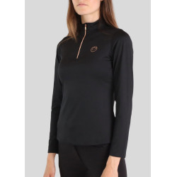 Polo de Equitação Everly Mon Tech feminino de mangas compridas rose gold