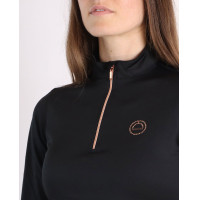 Polo de Equitação Everly Mon Tech feminino de mangas compridas rose gold Branco Polo de Equitação Everly Mon Tech feminino de mangas compridas rose gold Branco