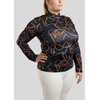 Polo Montar Haily Bridle mangas compridas Curve mulher Marinho Azul-marinho