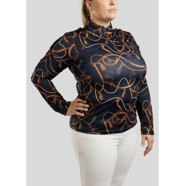 Polo Montar Haily Bridle mangas compridas Curve mulher Marinho Azul-marinho Polo Montar Haily Bridle mangas compridas Curve mulher Marinho Azul-marinho