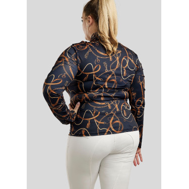 Polo Montar Haily Bridle mangas compridas Curve mulher Marinho Azul-marinho Polo Montar Haily Bridle mangas compridas Curve mulher Marinho Azul-marinho