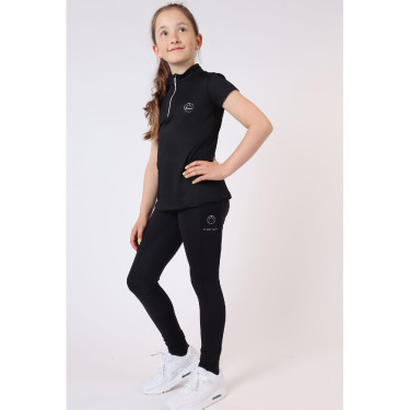 Polo de Equitação Júnior Everly de mangas curtas