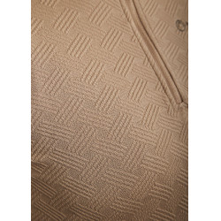 Polo de Montaria MoCilia Jacquard refinado de mangas compridas feminino Latté Castanho