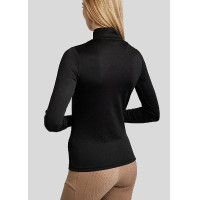 Polo de Montaria MoCilia Jacquard refinado de mangas compridas feminino Latté Castanho Polo de Montaria MoCilia Jacquard refinado de mangas compridas feminino Latté Castanho