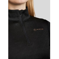 Polo de Montaria MoCilia Jacquard refinado de mangas compridas feminino Preto Polo de Montaria MoCilia Jacquard refinado de mangas compridas feminino Preto