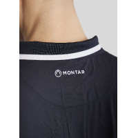 Polo de montar MoDrake masculino com gola contrastante e mangas compridas Marinho escuro Azul