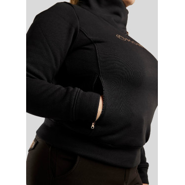Suéter Montar Naja com zíper no pescoço cristal rose gold Curve feminino Suéter Montar Naja com zíper no pescoço cristal rose gold Curve feminino