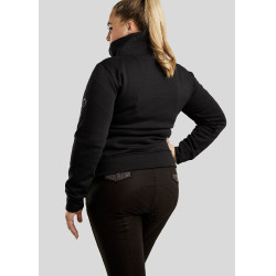 Suéter Montar Naja com zíper no pescoço cristal rose gold Curve feminino Preto Suéter Montar Naja com zíper no pescoço cristal rose gold Curve feminino Preto