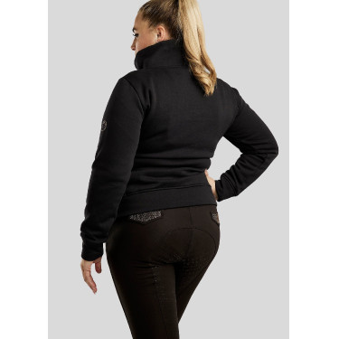 Suéter Montar Naja com zíper no pescoço cristal rose gold Curve feminino Suéter Montar Naja com zíper no pescoço cristal rose gold Curve feminino