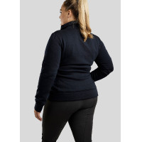 Suéter Montar Naja com zíper no pescoço cristal rose gold Curve feminino Marinho Azul-marinho