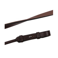 Rédeas Montar couro/borracha gancho francês Castanho