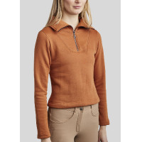 Sweatshirt Montar MoElla zíper um quarto feminino Bronze Castanho Sweatshirt Montar MoElla zíper um quarto feminino Bronze Castanho