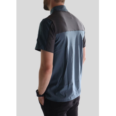 Camiseta de treino Montar mangas curtas masculino Castanho