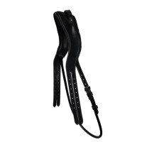 Testeira Montar adaptada couro curtido com jugular redonda Preto
