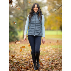 Colete acolchoado sem mangas com capuz LeMieux Tilly feminino Petróleo Azul