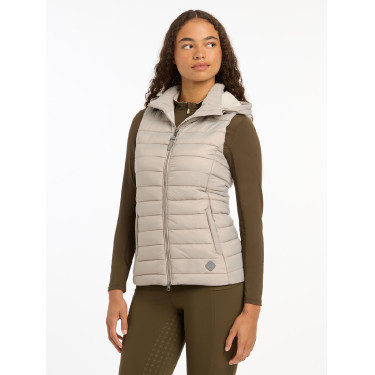 Colete acolchoado sem mangas com capuz LeMieux Tilly feminino Cinza Azul-marinho