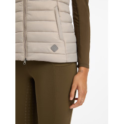 Colete acolchoado sem mangas com capuz LeMieux Tilly feminino Cinza Azul-marinho