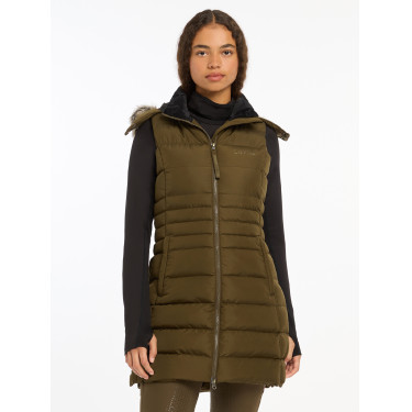 Colete acolchoado sem mangas LeMieux Harper Longline feminino Colete acolchoado sem mangas LeMieux Harper Longline feminino