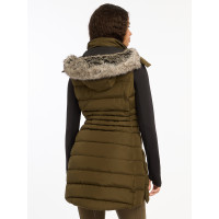 Colete acolchoado sem mangas LeMieux Harper Longline feminino Alpino Castanho Colete acolchoado sem mangas LeMieux Harper Longline feminino Alpino Castanho