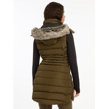 Colete acolchoado sem mangas LeMieux Harper Longline feminino Colete acolchoado sem mangas LeMieux Harper Longline feminino