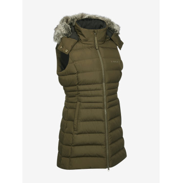 Colete acolchoado sem mangas LeMieux Harper Longline feminino Colete acolchoado sem mangas LeMieux Harper Longline feminino