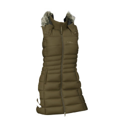 Colete acolchoado sem mangas LeMieux Harper Longline feminino Alpino Castanho Colete acolchoado sem mangas LeMieux Harper Longline feminino Alpino Castanho