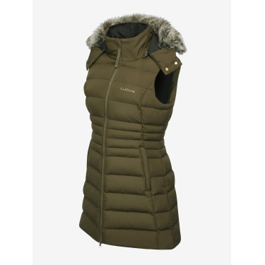 Colete acolchoado sem mangas LeMieux Harper Longline feminino Colete acolchoado sem mangas LeMieux Harper Longline feminino