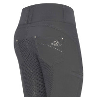Calça de equitação HV Polo Elena FullGrip Cinza final Cinzento