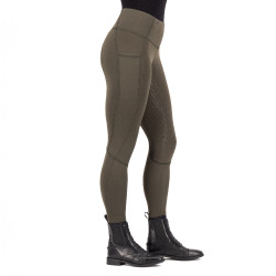 Legging de equitação Euro-Star Breez FullGrip Óleo escuro Castanho