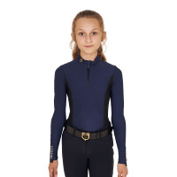 Camada Base Equestro de treino de manga comprida para menina Blazer marinho