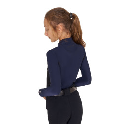 Camada Base Equestro de treino de manga comprida para menina Blazer marinho Azul-marinho