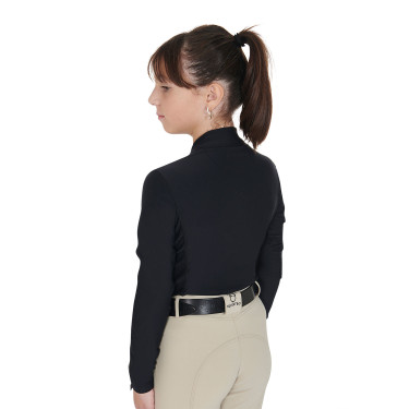 Camada Base Equestro de treino de manga comprida para menina Preto