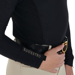 Camada Base Equestro de treino de manga comprida para menina Preto