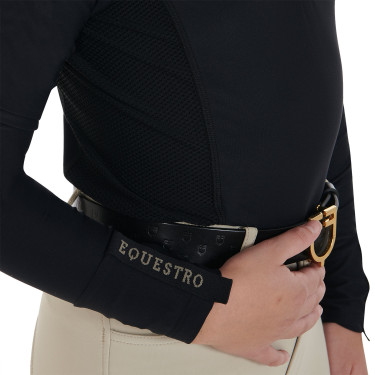 Camada Base Equestro de treino de manga comprida para menina Preto