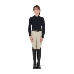 Camada Base Equestro de treino de manga comprida para menina Preto